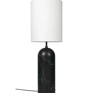 GUBI Stehleuchten-Stehleuchte Gravity XL, hoch, schwarzer Marmor – weiß