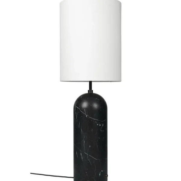 GUBI Stehleuchten-Stehleuchte Gravity XL, hoch, schwarzer Marmor – weiß