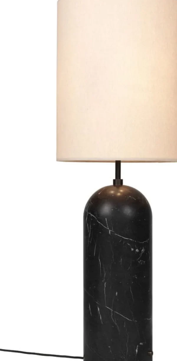 GUBI Stehleuchten-Stehleuchte Gravity XL, hoch, schwarzer Marmor – Leinwand
