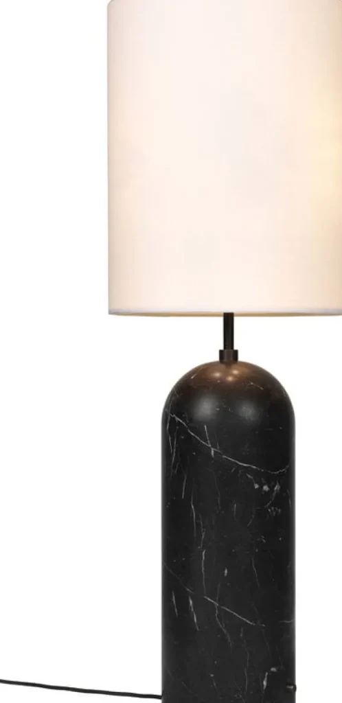 GUBI Stehleuchten-Stehleuchte Gravity XL, hoch, schwarzer Marmor – weiß