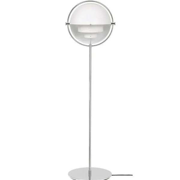 Nuura Stehleuchten-GUBI Stehleuchte Multi-Lite, Chrom-weiß