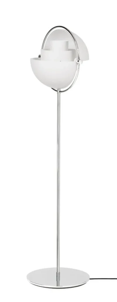 Nuura Stehleuchten-GUBI Stehleuchte Multi-Lite, Chrom-weiß