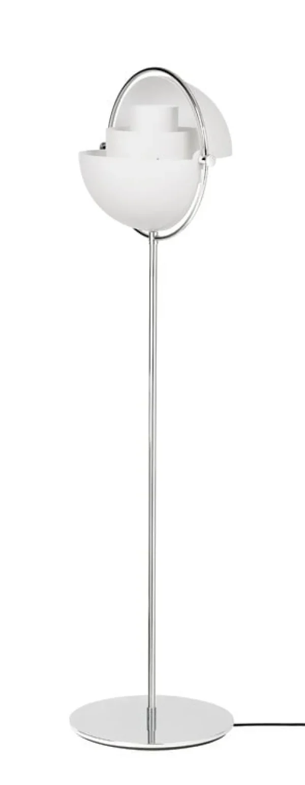 Nuura Stehleuchten-GUBI Stehleuchte Multi-Lite, Chrom-weiß