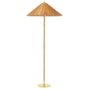 GUBI Stehleuchten-Stehleuchte Tynell 9602, Messing - Rattan