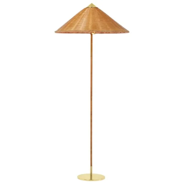 GUBI Stehleuchten-Stehleuchte Tynell 9602, Messing - Rattan