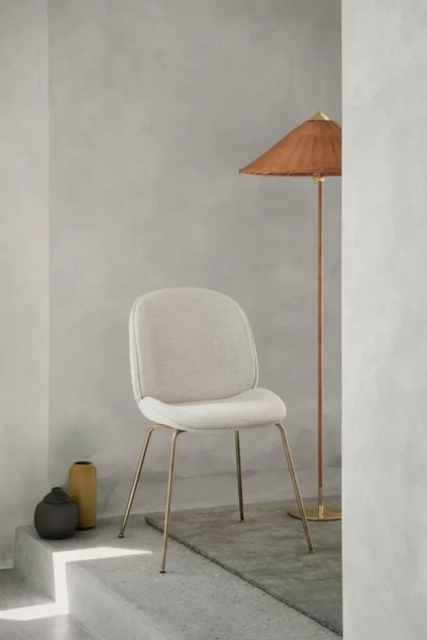 GUBI Stehleuchten-Stehleuchte Tynell 9602, Messing - Rattan