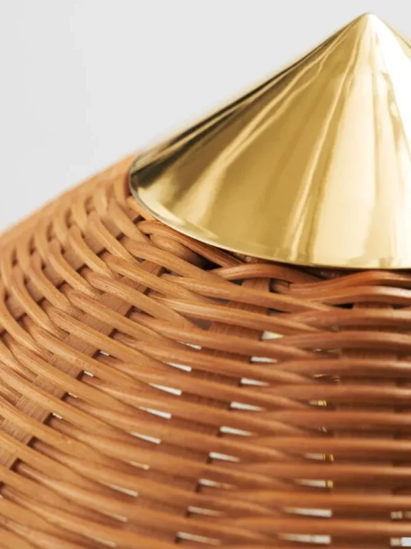 GUBI Stehleuchten-Stehleuchte Tynell 9602, Messing - Rattan