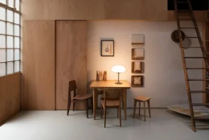 GUBI Tischlampen-Stemlite Tischleuchte, 42 cm, dimmbar, schwarzes Chrom