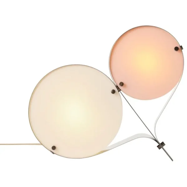 Alessi Tischlampen-GUBI Tischleuchte Coppia, Stahl, Elfenbein – Blush