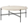 GUBI Terrassenmöbel | Tische^TS Outdoor Couchtisch, 80 cm, schwarz – weißer Travertin