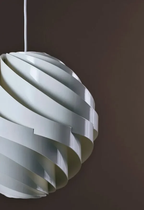 Marset Deckenleuchten-GUBI Turbo Pendelleuchte, 36 cm, glänzendes Alabasterweiß