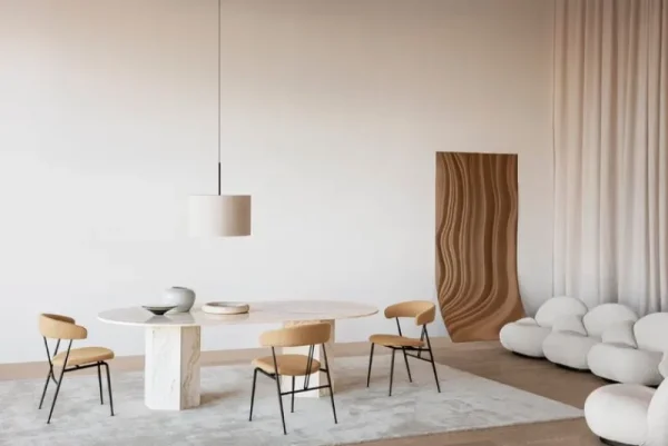 Vitra Sitzgelegenheiten-GUBI Violin Stuhl, vollumpolstert, Around Bouclé 032