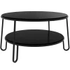 Eberhart Furniture Tische-Hartô Eugenie Couchtisch 90 cm, Eiche Schwarz - Metall Schwarz