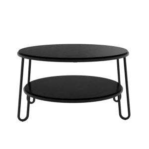 Eberhart Furniture Tische-Hartô Eugenie Couchtisch 90 cm, Eiche Schwarz - Metall Schwarz