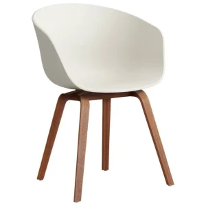 Audo Copenhagen Sitzgelegenheiten-HAY About A Chair AAC22 Stuhl, Melange Cream 2.0 - Walnuss lackiert