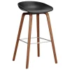 HAY Sitzgelegenheiten-About A Stool AAS32, 75 cm, Schwarz 2.0 - Walnuss lack. - Stahl