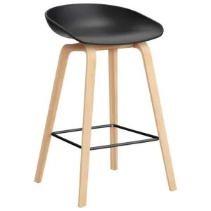 Artek Sitzgelegenheiten-HAY About A Stool AAS32, 65 cm, Schwarz 2.0 - Eiche geseift - Stahl