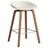 HAY Sitzgelegenheiten-About A Stool AAS32, 65 cm, Mel. Cream 2.0, Walnuss lack., Stahl