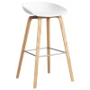 HAY Sitzgelegenheiten-About A Stool AAS32, 75 cm, Weiß 2.0 - Eiche lackiert - Stahl