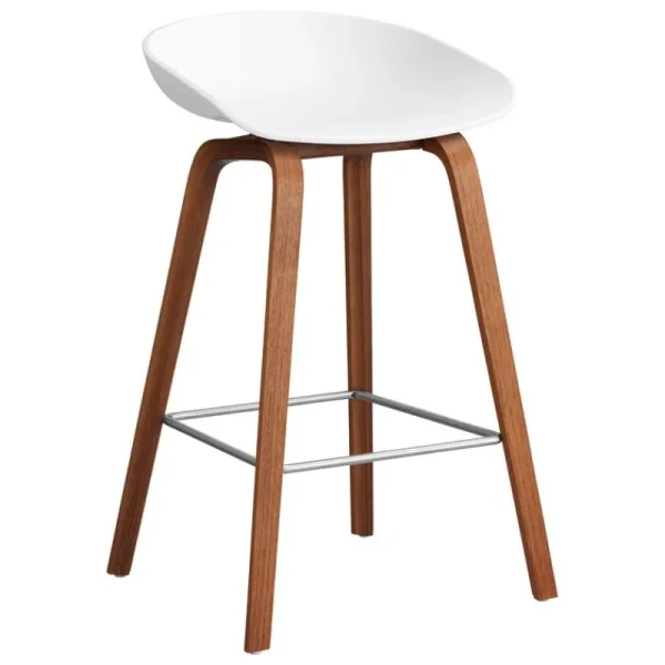 HAY Sitzgelegenheiten-About A Stool AAS32, 65 cm, Weiß 2.0 - Walnuss lackiert - Stahl
