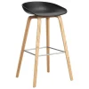 HAY Sitzgelegenheiten-About A Stool AAS32, 75 cm, Schwarz 2.0 - Eiche lackiert - Stahl
