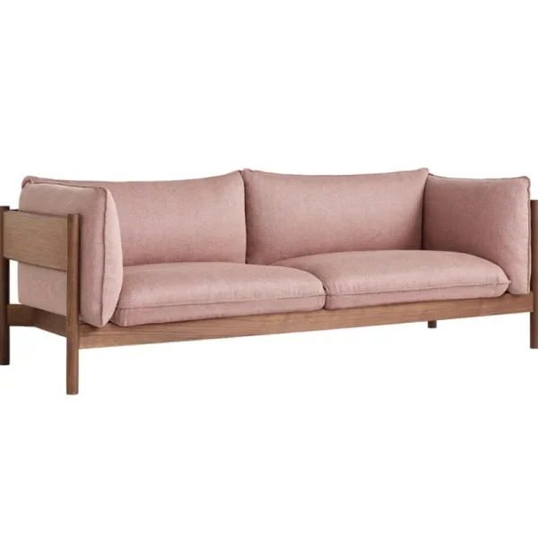 HAY Sofas Und Liegen-Arbour Eco 3 Sitzer, Re wool 648 – Nussbaum geölt/gewachst