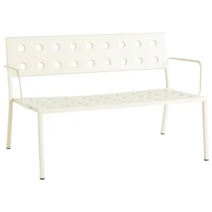 HAY Terrassenmöbel^Balcony Loungebank mit Armlehne, 121,5 x 69 cm, Kreidebeige