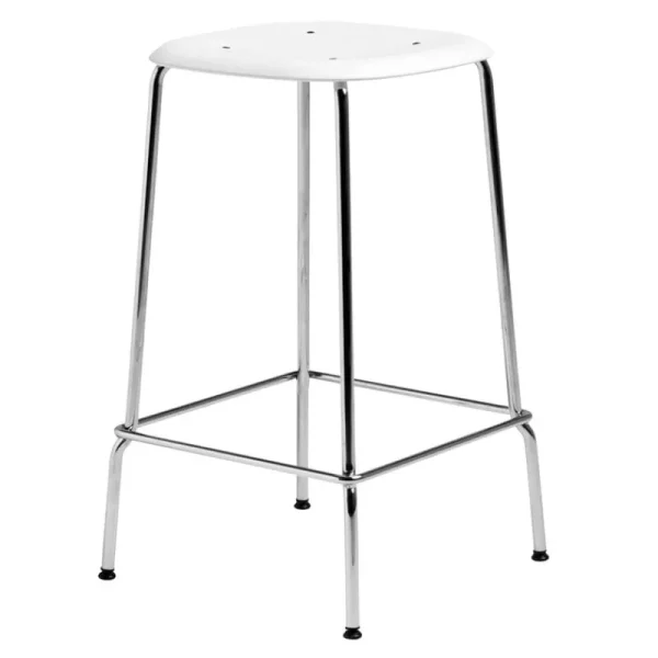 Normann Copenhagen Sitzgelegenheiten-HAY Barhocker Soft Edge 85, Chrom – weiß