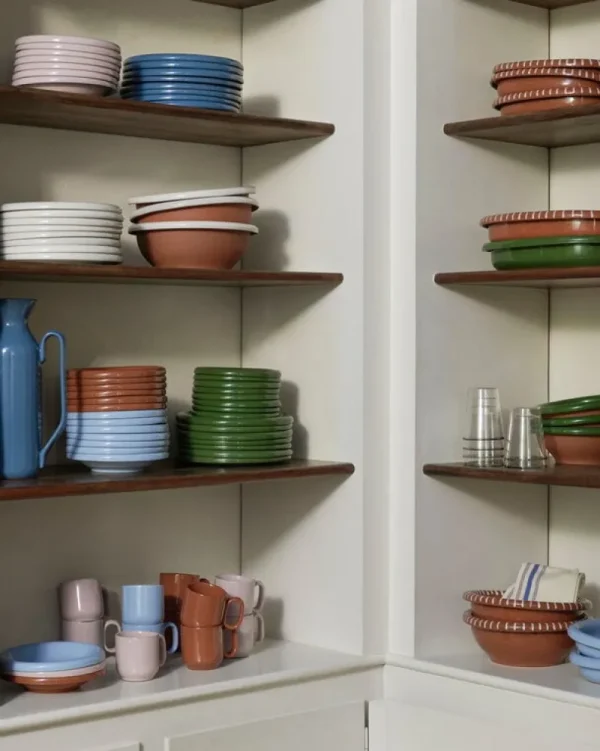 HAY Geschirr^Barro Salatschüssel, L, Terracotta natur mit Streifen