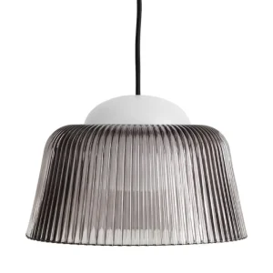 Flos Deckenleuchten-HAY Brim Pendelleuchte, 24,5 cm, rauchgrau, Glas