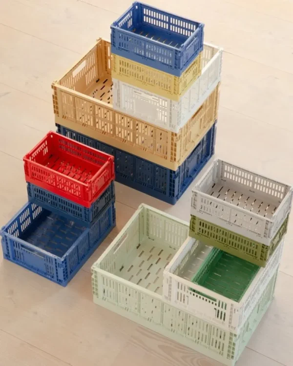HAY Badezimmeraccessoires | Aufbewahrungsbehälter^Colour Crate, M, recycelter Kunststoff, Cremeweiß