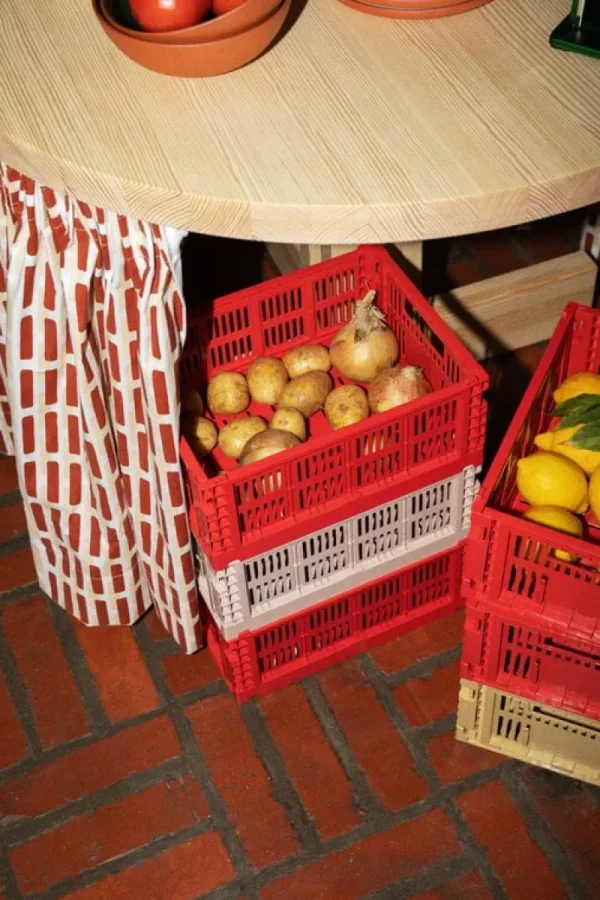 HAY Badezimmeraccessoires | Aufbewahrungsbehälter^Colour Crate, M, recycelter Kunststoff, Rot