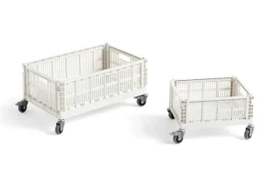 HAY Badezimmeraccessoires | Aufbewahrungsbehälter^Colour Crate, M, recycelter Kunststoff, Cremeweiß
