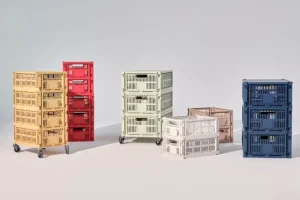 HAY Badezimmeraccessoires | Aufbewahrungsbehälter^Colour Crate, M, recycelter Kunststoff, Cremeweiß