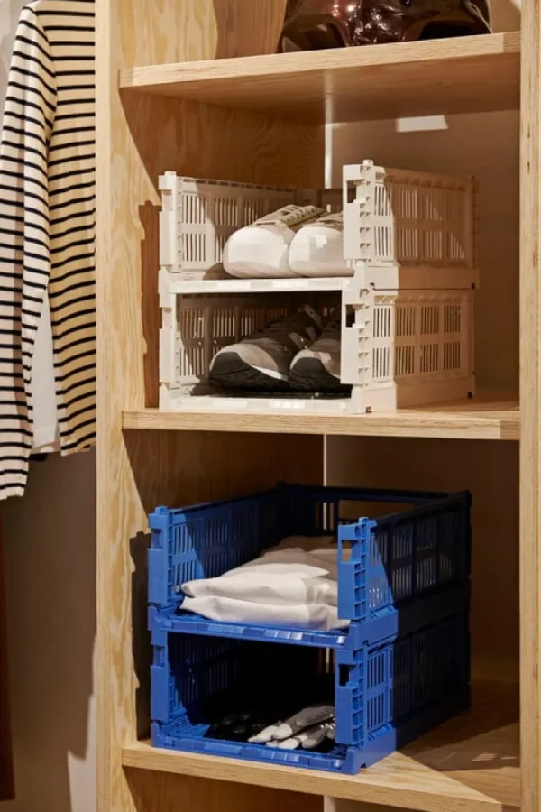 HAY Badezimmeraccessoires | Aufbewahrungsbehälter^Colour Crate, M, recycelter Kunststoff, Cremeweiß