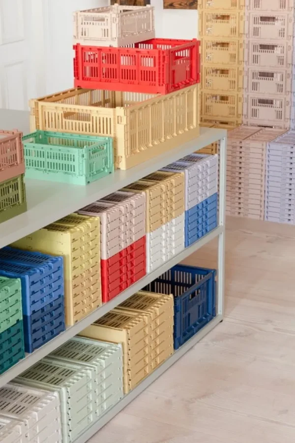 HAY Badezimmeraccessoires | Aufbewahrungsbehälter^Colour Crate, M, recycelter Kunststoff, Cremeweiß