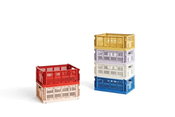 HAY Badezimmeraccessoires | Aufbewahrungsbehälter^Colour Crate, M, recycelter Kunststoff, Cremeweiß