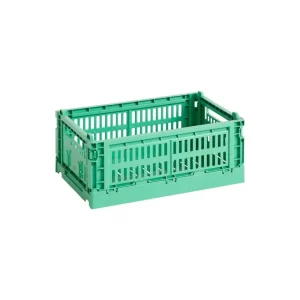 HAY Badezimmeraccessoires | Aufbewahrungsbehälter^Colour Crate, S, recycelter Kunststoff, dunkles Minzgrün
