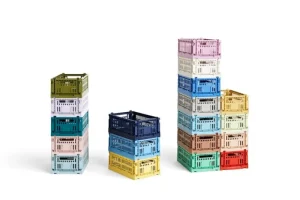 HAY Badezimmeraccessoires | Aufbewahrungsbehälter^Colour Crate, S, recycelter Kunststoff, dunkles Minzgrün