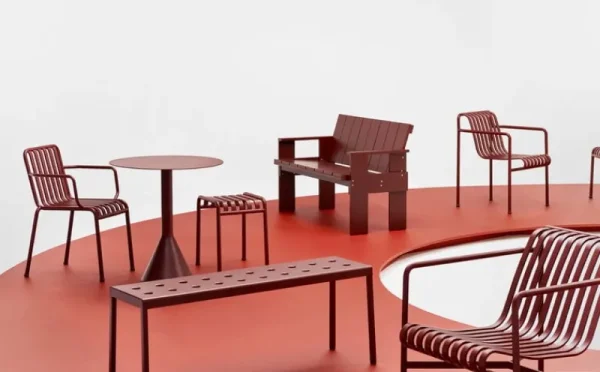 HAY Terrassenmöbel^Crate Esszimmerbank, Rostrot