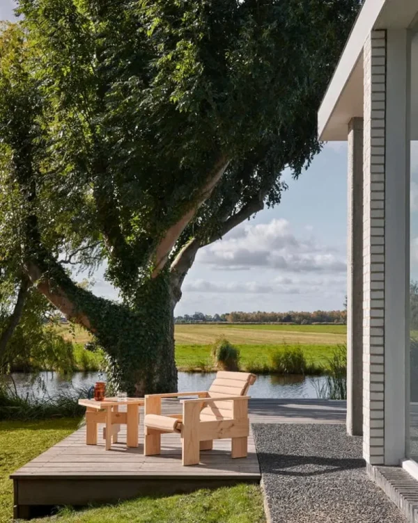 HAY Outdoor-textilien^Crate Gestepptes Kissen für Loungesessel, Beige