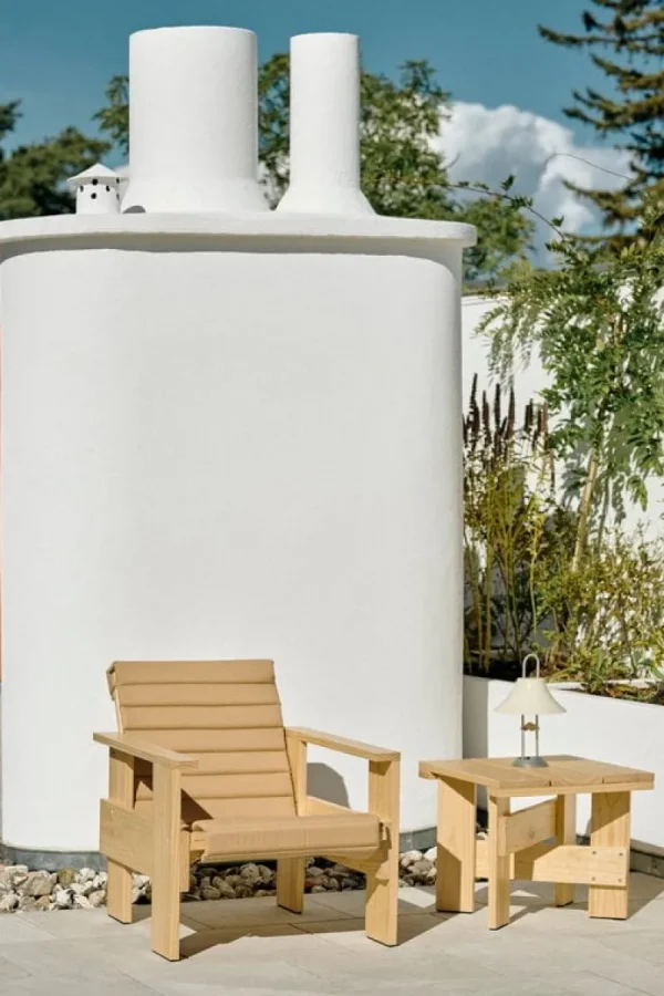 HAY Outdoor-textilien^Crate Gestepptes Kissen für Loungesessel, Beige