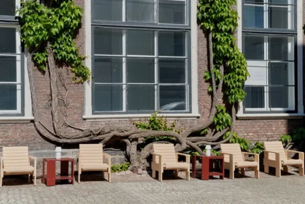 HAY Outdoor-textilien^Crate Gestepptes Kissen für Loungesessel, Beige