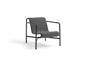 HAY Outdoor-textilien^Gestepptes Kissen Palissade für Loungesessel mit niedriger Lehne, anthrazit