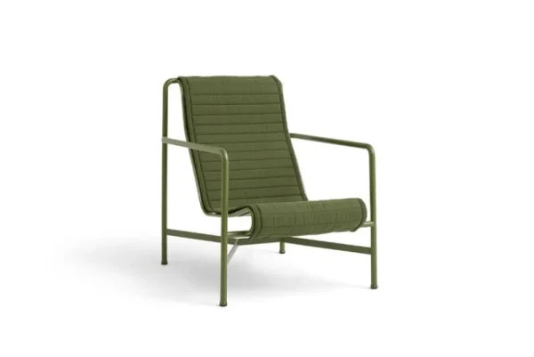 HAY Outdoor-textilien^Gestepptes Kissen Palissade für Loungesessel mit hoher Lehne, oliv