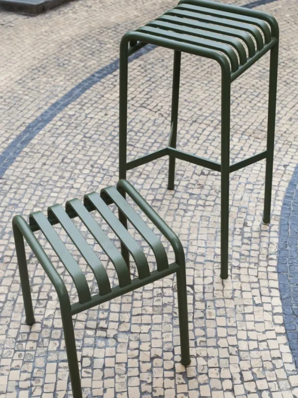 HAY Terrassenmöbel^Hocker Palissade, olivgrün