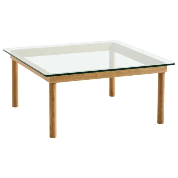 HAY Tische-Kofi Tisch, 80 × 80 cm, Eiche lackiert - Klarglas