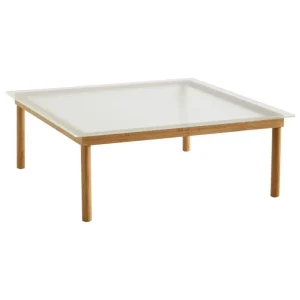 Brdr. Kru00fcger Tische-HAY Kofi Tisch, 100 × 100 cm, Eiche lackiert - geriffeltes Glas