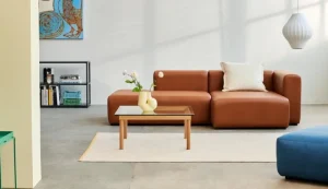HAY Tische-Kofi Tisch, 80 × 80 cm, Eiche lackiert - Klarglas