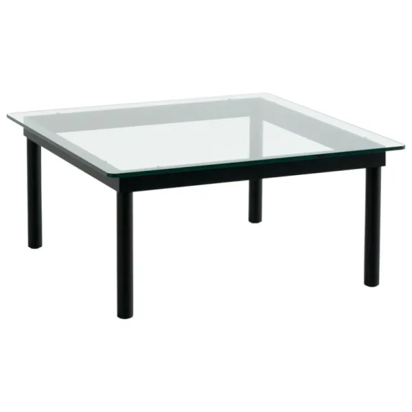 Fogia Tische-HAY Kofi Tisch, 80 × 80 cm, Eiche schwarz lackiert - Klarglas